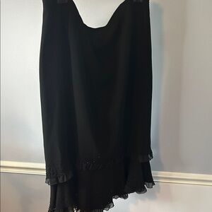 Lafayette 148 New York Black Layered Midi Skirt